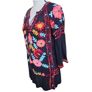 A&A Clothing Embroidered Tunic Size Small Boho Hippie Festival